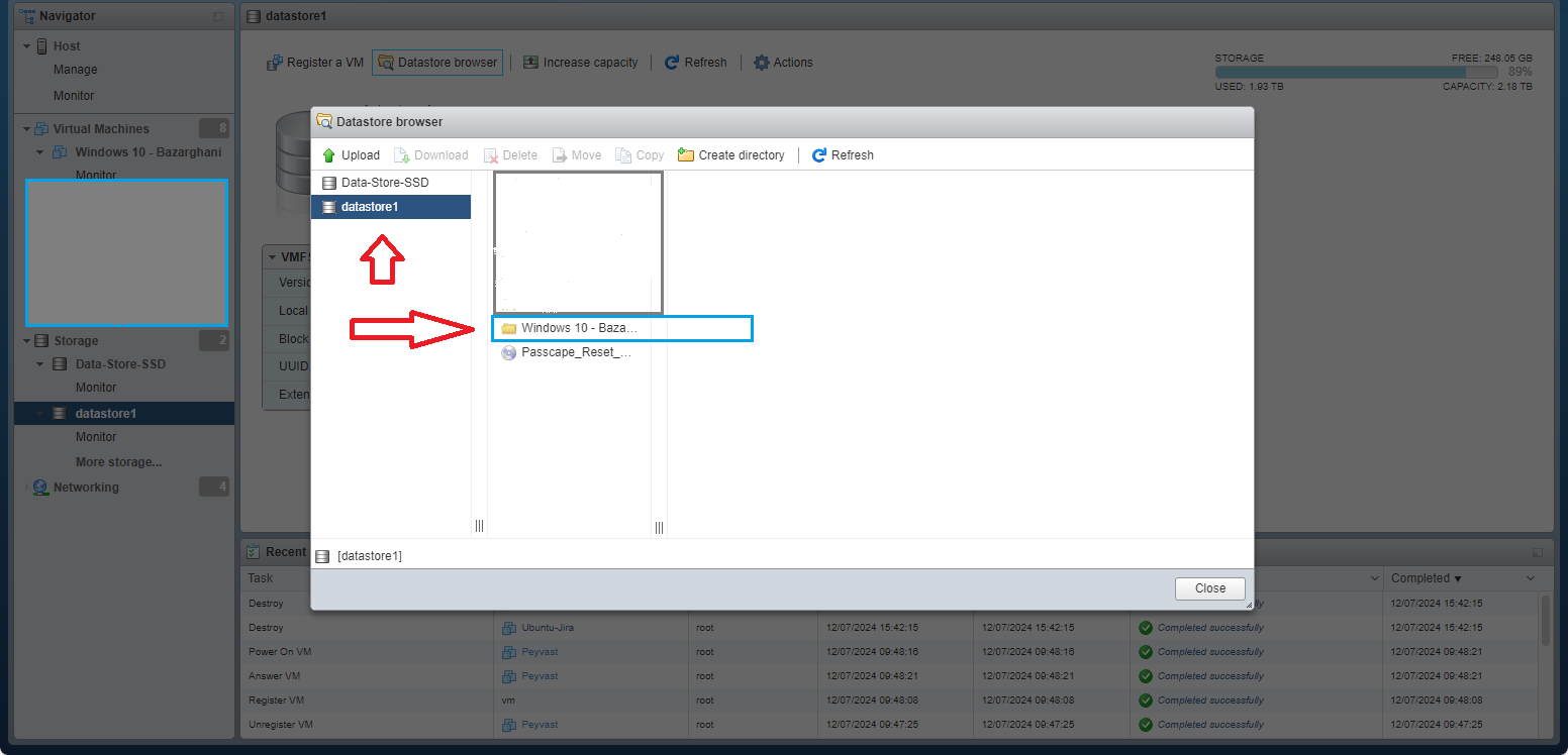 Copy in ESXi